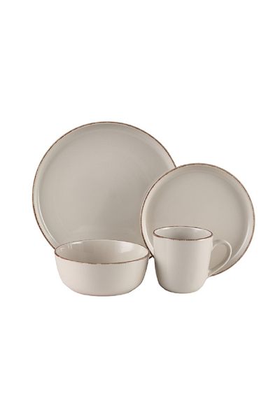 Bien Servi 16-Piece Elegant Design High Quality Stoneware Dinner Set Beige