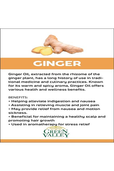 HEMANI Ginger Herbal Oil 30ml – 100% Natural Essential Oil for Massage & Hair Care
