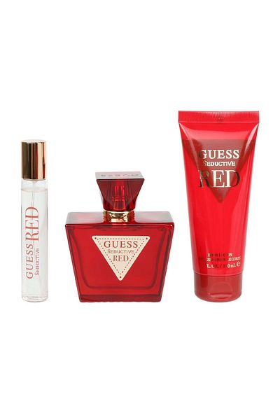 Guess Seductive Red Gift Set for Women - 75ml EDT + 15ml Spray + 100ml Lotion + Pouch
