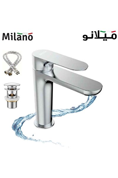 Danube Home خلاط حوض ميلانو فيردي مع صرف قابل للطي، فضي - 116 × 113 مم