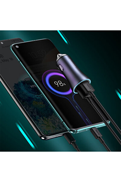 Baseus Încărcător auto USB-A, USB-C, 40W cu cablu USB la tip C, (TZCCJD-0G) - Gri închis