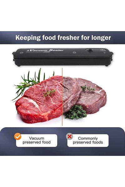 COOYA Upgraded Automatic Food Preservation Vacuum Sealer Machine - Black, Ideal for Long-Term Storage