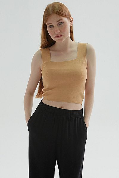 Fashion Friends Square Collar Undershirt Camel