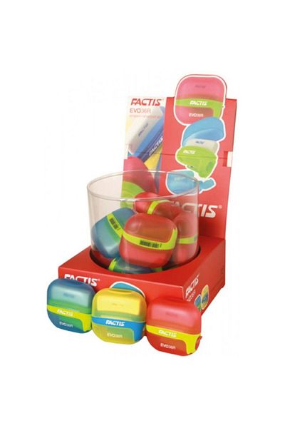 OEM Factis Plastic Sharpeners with Eraser, Model EVO36R