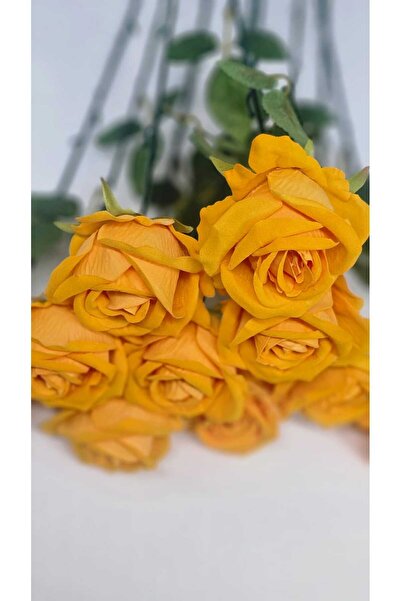 YASİMA Yapay Kadife Gül 7 Adet SARI 50 cm VazoDekor Gelin Çiçeği ev Süsü ÖĞRETMENLER GÜNÜ