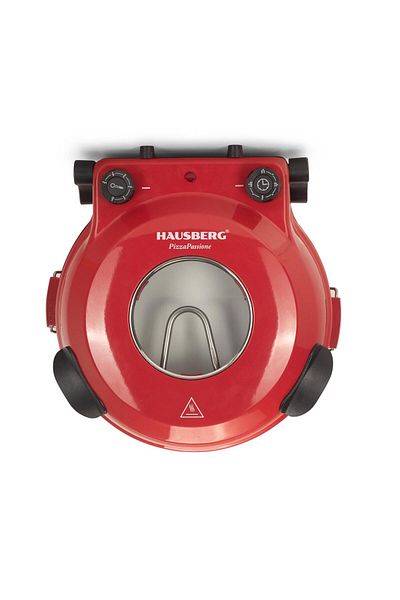 Hausberg Speciální XL pec na pizzu HB-675RS s kamennou pečící plochou, 405 °C, červená