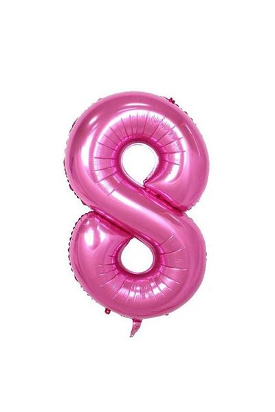 Haion Haioo birthday balloon, number 8, pink, 66 cm