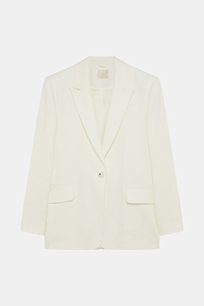 W Collection White Linen Cotton Jacket