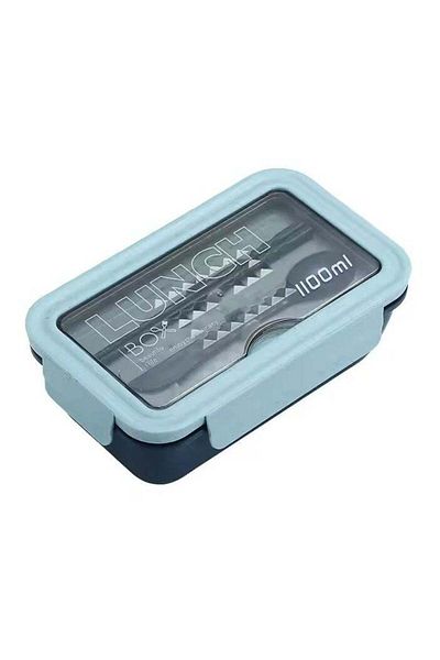 Generic Bento box, 2 compartments wheat straw lunch box, divided fresh keeping box, with reusable spoon and