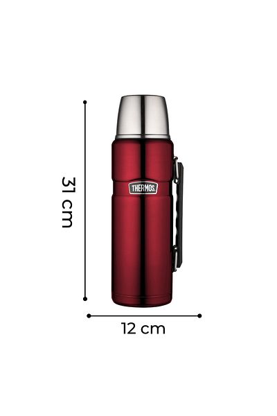 Thermos Vacuum 1.2 Liter Steel Thermos – Leakproof 24 Hour Hot Cold Cup Lid