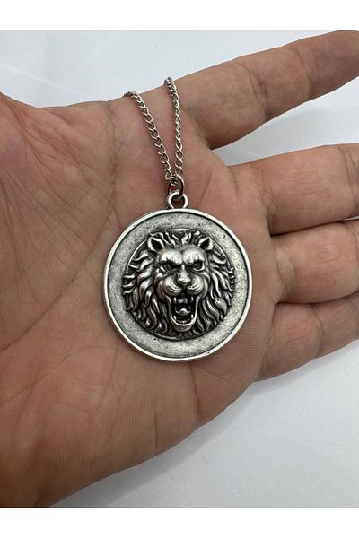 Herşey Nota Lion’S Majesty – Unisex Necklace with Lion Locket Figure (60 cm Chain)