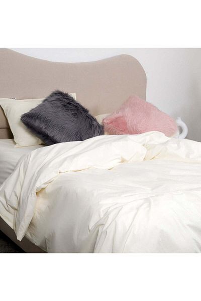 Bed N Home SA طقم ملاءات سرير، 100% قطن مصري، عدد الخيوط 250، عاجي