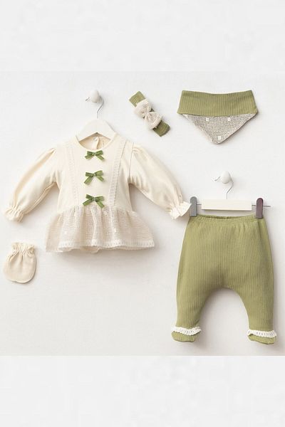 minuma Baby Girl Olivia 5-Piece Bodysuit Set 1/3 Month