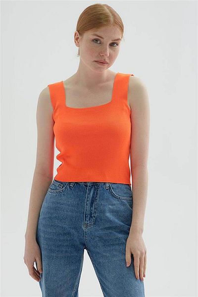 Fashion Friends Square Neck Tank Top Orange