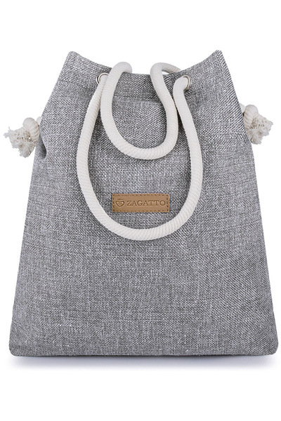 zagatto Casual Women's Shoulder Bag, Gray & White, 50x41x12 cm, ZG613