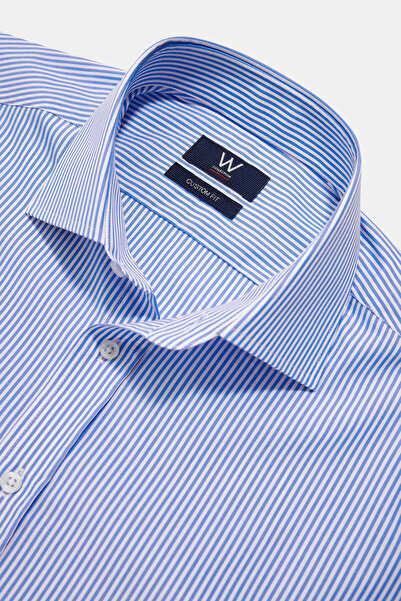 W Collection Blue Long Sleeve Jacquard Shirt