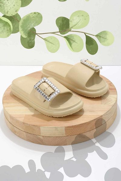 Bambi Beige Gel Women's Slippers K04740100559