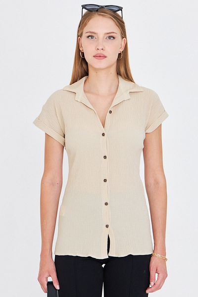 armonika Women's Stone Short Sleeve Shirt Arm-19Y001088