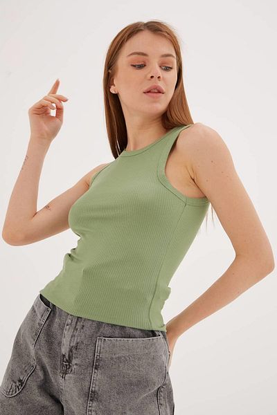 Fashion Friends Slim Fit Halter Neck Ribbed Tank Top Atlet 25Y0479K1