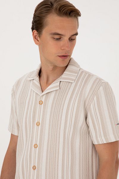 U.S. Polo Assn. Men's Beige Knitted Shirt 50306895-Vr011