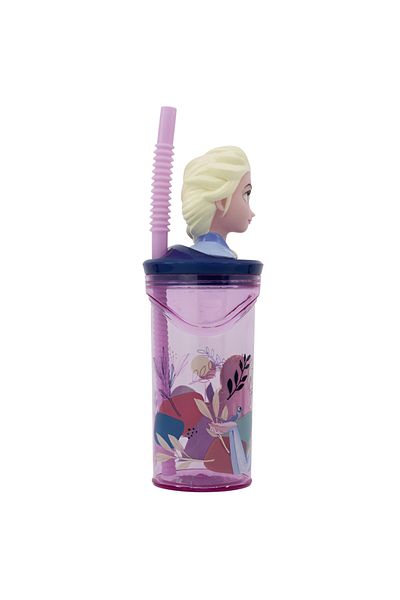 Stor 3D Figurine Frozen BPA-Free Plastic Tumbler with Straw Purple 360ml