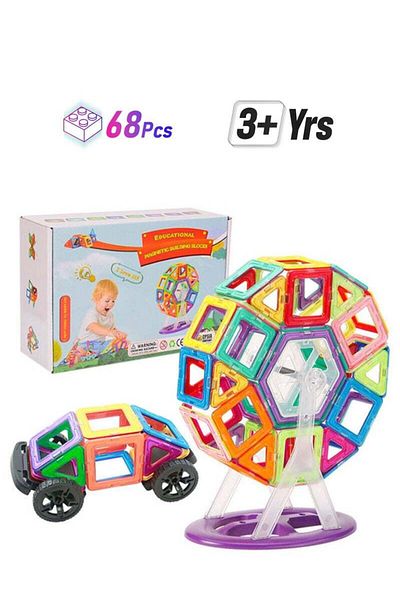 COOYA JZR Toys 03 68 magnetic building blocks, suitable for children, set of 68 pieces, for ages 3 - 8 .