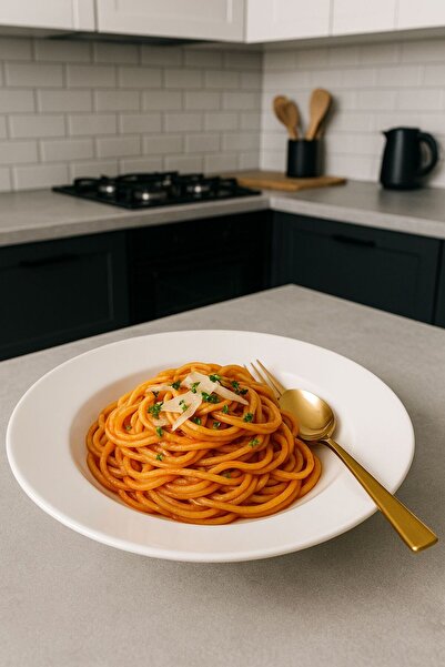 Demet Çeyiz Aksesuar Plate Pasta White Glossy 26 cm