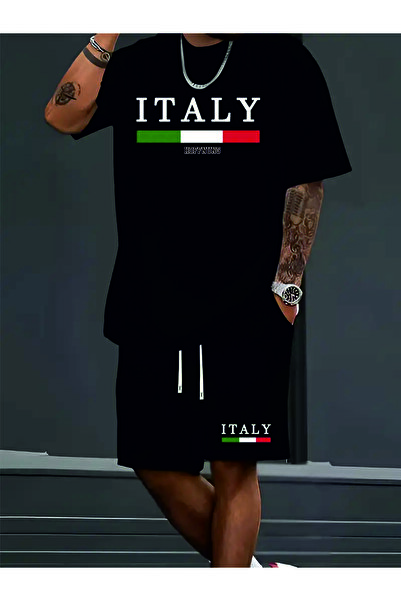 HOFFNUNG شورت كامل علم إيطاليا HOFFNUNG مقاس كبير