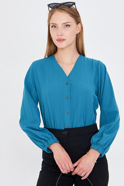 armonika Women's Oil Sleeve Elastic Wrap Shirt Arm-24K001002