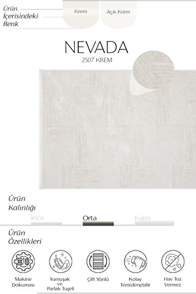 Cool Halı Nevada 2508 Beige White Striped Soft Machine Rug Embossed Bedroom Living Room Sitting Room Rug