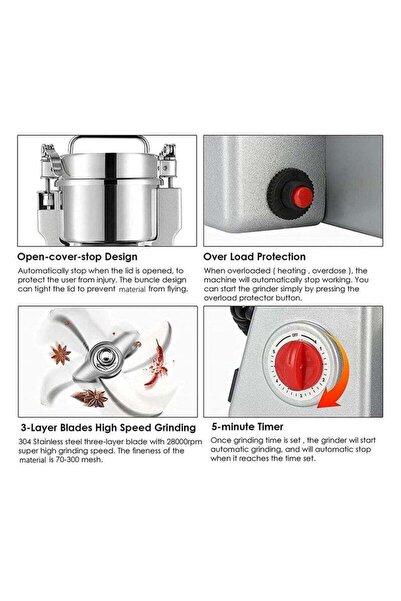 COOYA High-Speed Electric Grain Grinder Mill Coffee Grinder, Swing Style Spice Grinder Pulverizer 