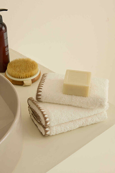 Kaşmir Home منشفة يد نقية مكونة من 3 قطع باللون البيج