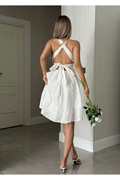 BRGCLOTHING Rochie de design importat Gipe cu volane și cravată la spate