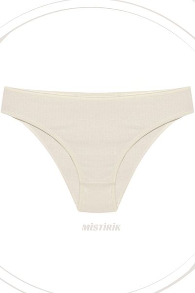 MİSTİRİK Chiloți sport model Taranto cu talie înaltă, cu țesătură moale și elastică, culoare ecru
