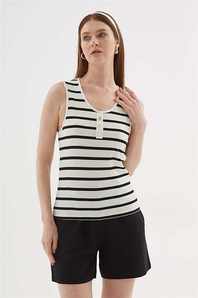 Fashion Friends Striped Undershirt Navy Blue