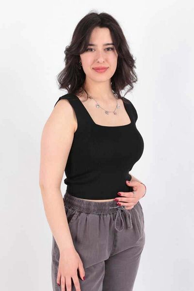 Fashion Friends Square Neck Tank Top Black