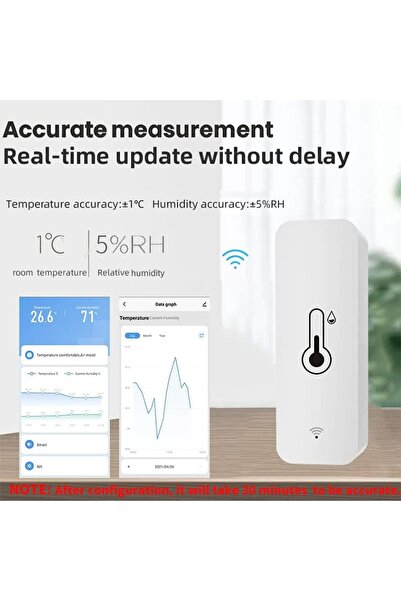 UanTii Smart Temperature Humidity Sensor Tuya Smart WIFI Indoor Hygrometer