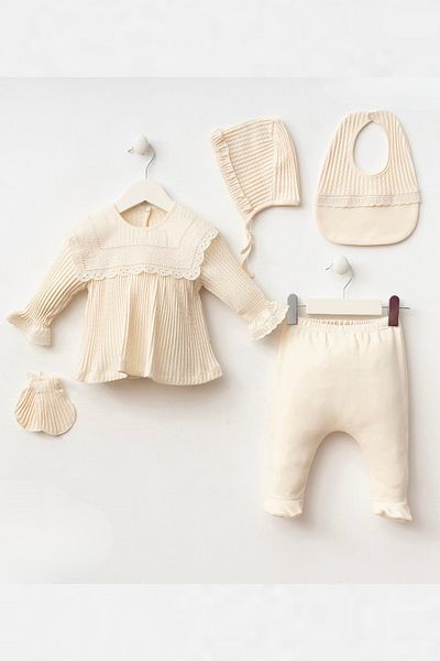 minuma Baby Girl Elitabeth 5-Piece Bodysuit Set 1/3 Month