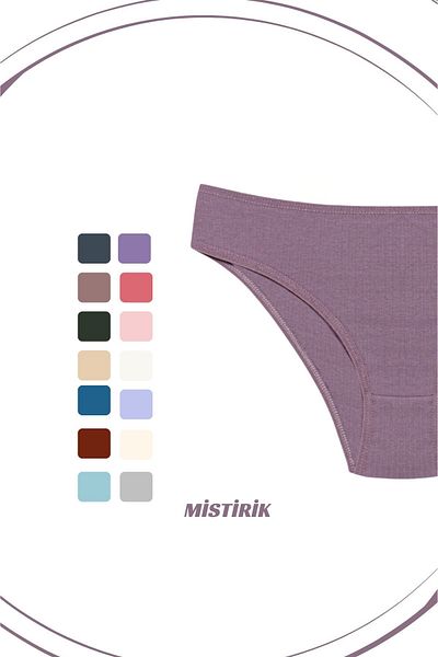 MİSTİRİK Taranto Model High Waist Soft and Flexible Fabric Sports Panties Purple Color