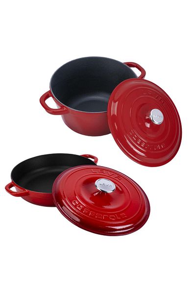 Organik Hayat Dostu Lava Casting 2X New Heritage Series Casting Iron Pot Pan Set