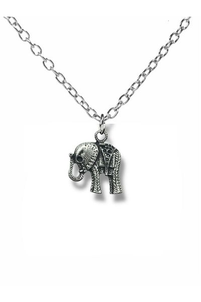 Herşey Nota Thai Elephant Figured Metal Necklace 60 cm Chain – Symbol of Luck and Strength