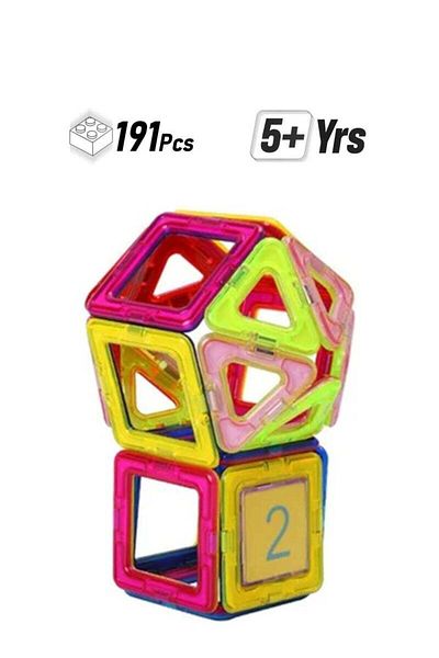 COOYA 191-Piece Magnetic Tiles Building Set,STEM Educational Toys for Kids Ages 5+ with Storage Box