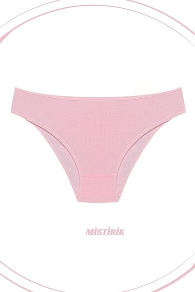MİSTİRİK Taranto Model High Waist Soft and Flexible Fabric Sports Panties Light Pink Color