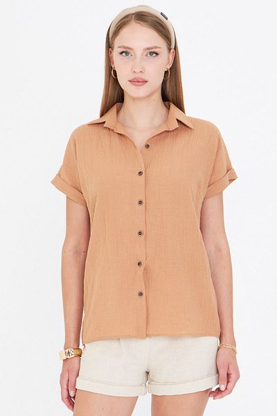armonika Women's Mink Short Sleeve Shirt Arm-19Y001088