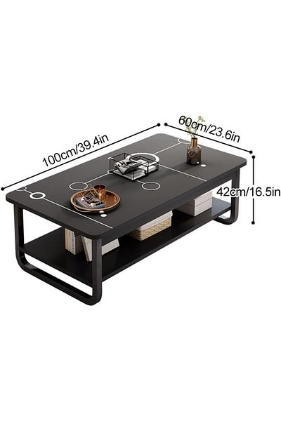 Generic Rectangle Coffee Table, Double-Layer Side Table Next to The Sofa, Suitable for Small Tea Table and S
