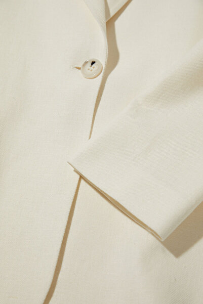 W Collection White Linen Cotton Jacket