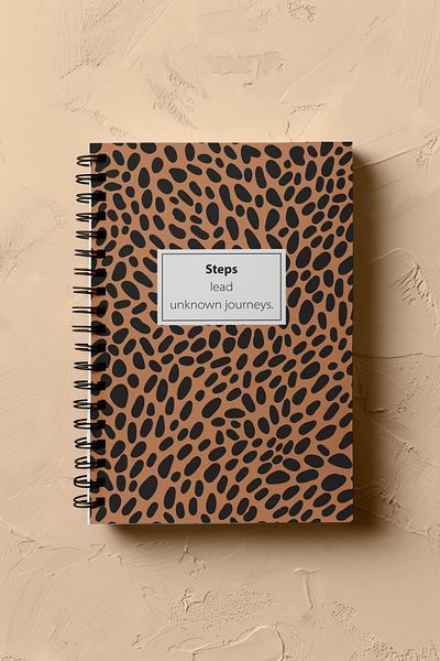 Notisyon Unlined Notepad, Notebook, School Notebook, Leopard Notebook, Leopard Cover, Spiral, A5, 120 Pages