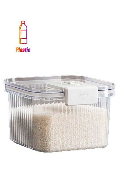 COOYA Rice Box,Sealed Against Moisture,With Time Indicator,Insect-Proof Design, Food Storage(White/10 Kg)