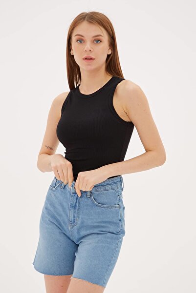 Fashion Friends Slim Fit Halter Neck Ribbed Tank Top Atlet 25Y0479K1