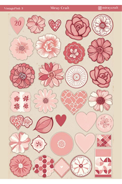 MirayDesign 1 τεμάχιο ροζ αυτοκόλλητο με θέμα Vintage (12x17 cm) για Bullet J...